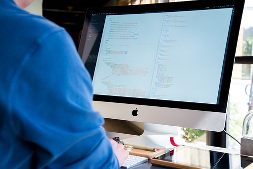 Man working on laptop